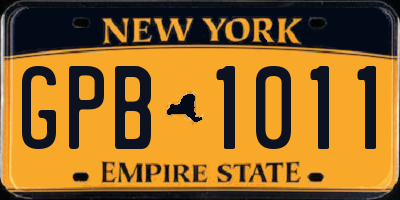NY license plate GPB1011