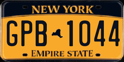 NY license plate GPB1044