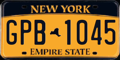 NY license plate GPB1045