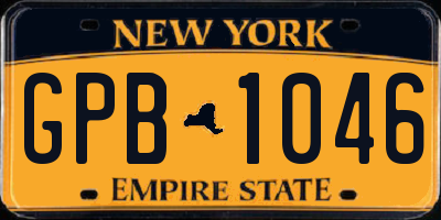 NY license plate GPB1046