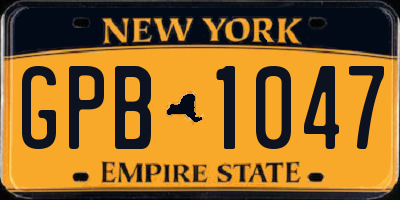 NY license plate GPB1047