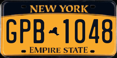 NY license plate GPB1048