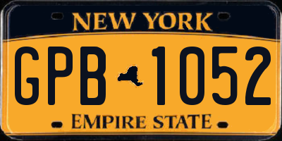 NY license plate GPB1052