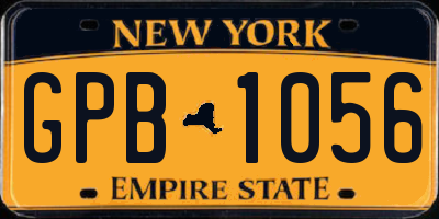 NY license plate GPB1056