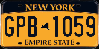 NY license plate GPB1059