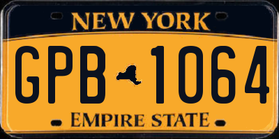 NY license plate GPB1064