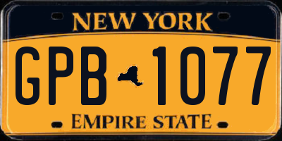 NY license plate GPB1077