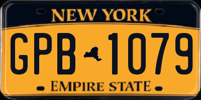 NY license plate GPB1079