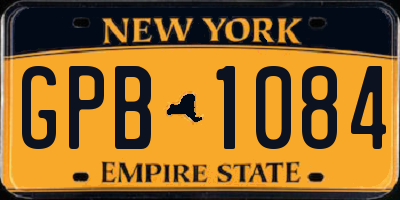 NY license plate GPB1084