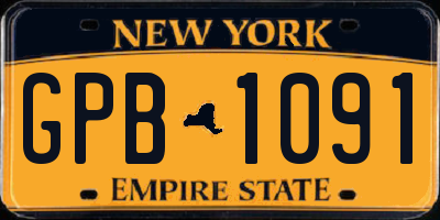 NY license plate GPB1091