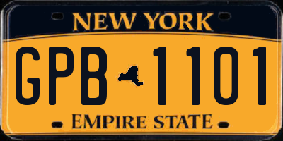NY license plate GPB1101