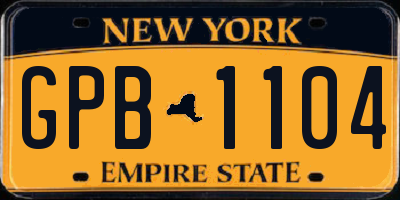 NY license plate GPB1104