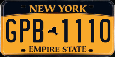 NY license plate GPB1110