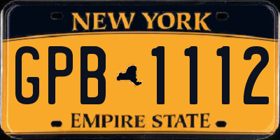 NY license plate GPB1112