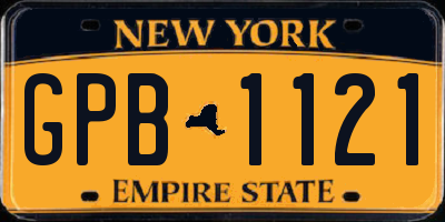 NY license plate GPB1121