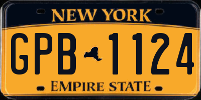 NY license plate GPB1124