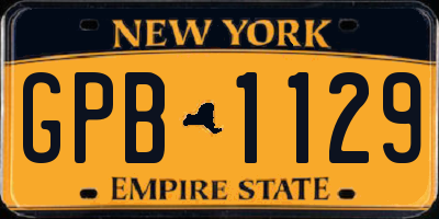 NY license plate GPB1129