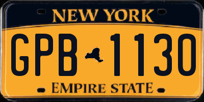 NY license plate GPB1130