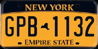 NY license plate GPB1132