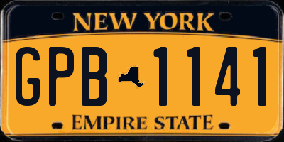 NY license plate GPB1141