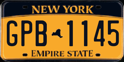 NY license plate GPB1145