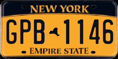 NY license plate GPB1146