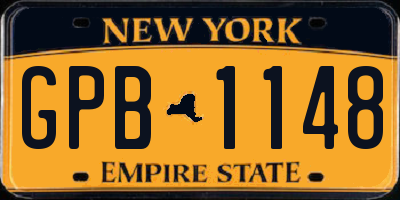 NY license plate GPB1148