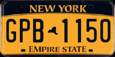 NY license plate GPB1150