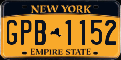 NY license plate GPB1152