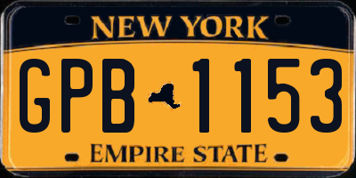 NY license plate GPB1153