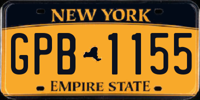 NY license plate GPB1155