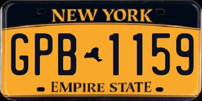 NY license plate GPB1159