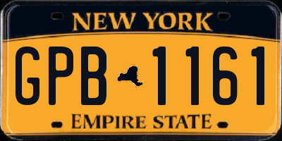 NY license plate GPB1161