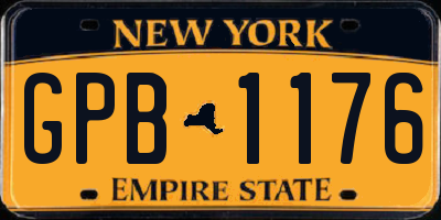 NY license plate GPB1176