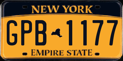 NY license plate GPB1177