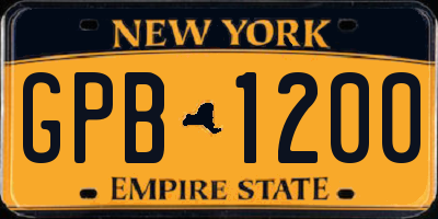 NY license plate GPB1200