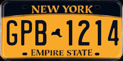 NY license plate GPB1214