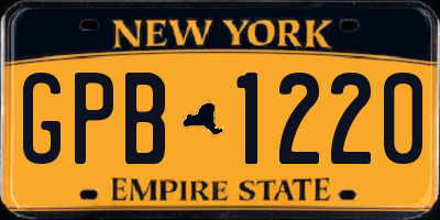 NY license plate GPB1220