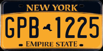 NY license plate GPB1225
