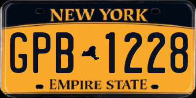 NY license plate GPB1228