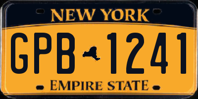 NY license plate GPB1241