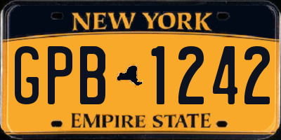 NY license plate GPB1242