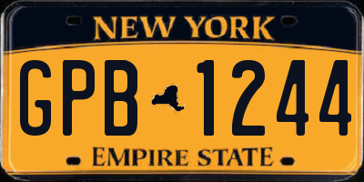 NY license plate GPB1244