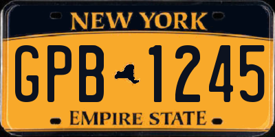 NY license plate GPB1245