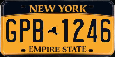 NY license plate GPB1246