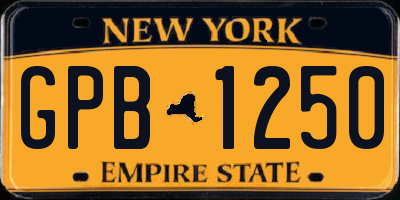 NY license plate GPB1250