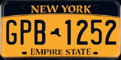 NY license plate GPB1252
