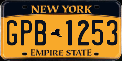 NY license plate GPB1253