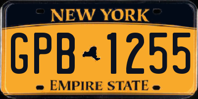 NY license plate GPB1255