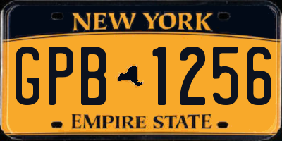 NY license plate GPB1256
